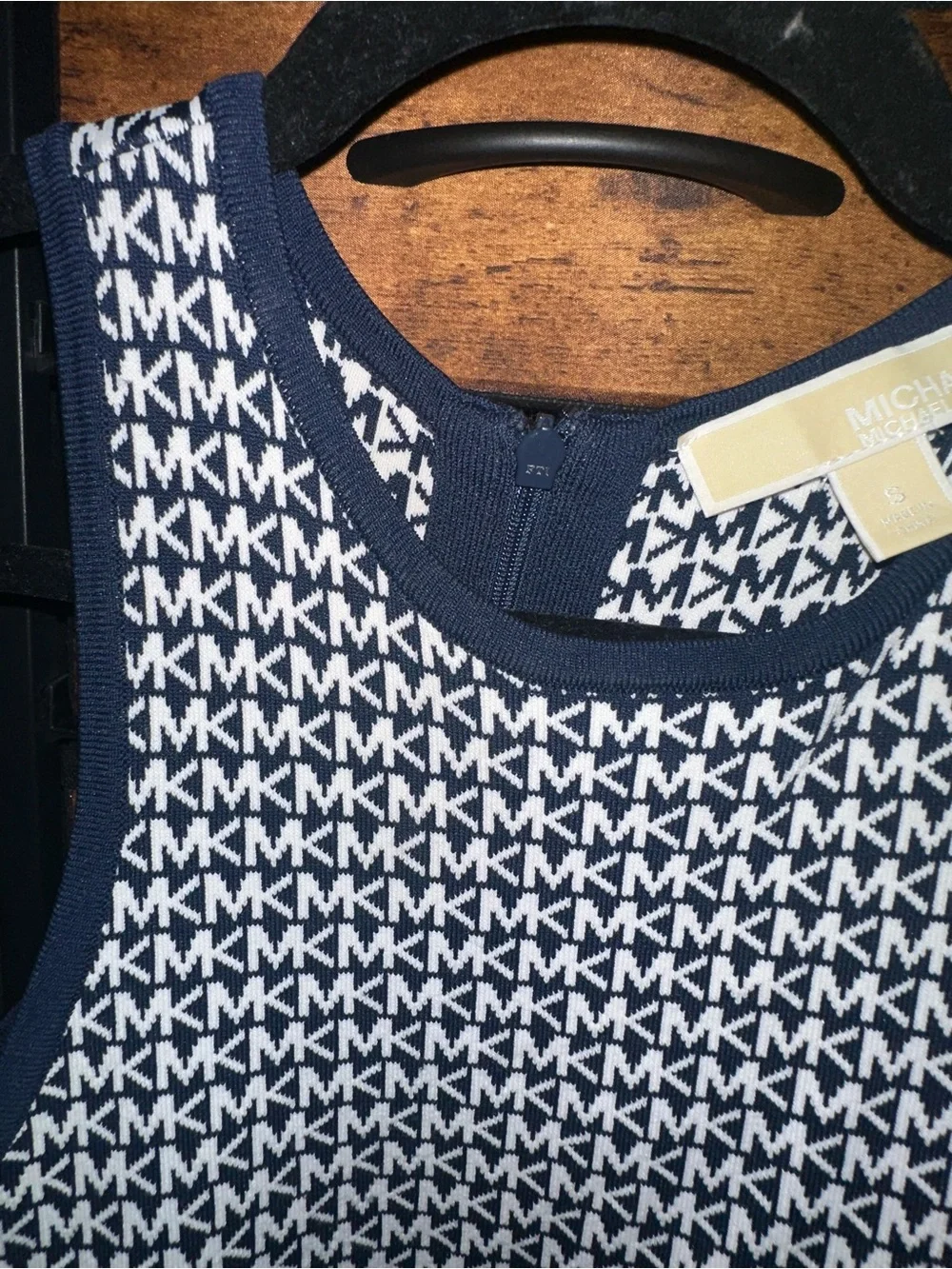 Michael Kors navy blue logo tank dress